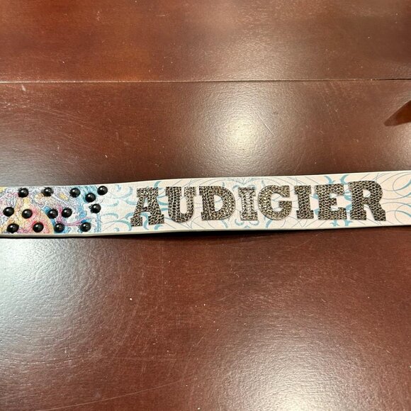 Christian Audigier Vintage Handmade Genuine Leather Belt (Python Logo Effect) - Picture 4 of 8